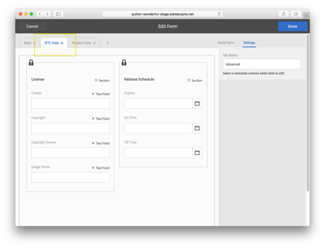 Extend the Metadata Schema to Support Common Creative Suite Data