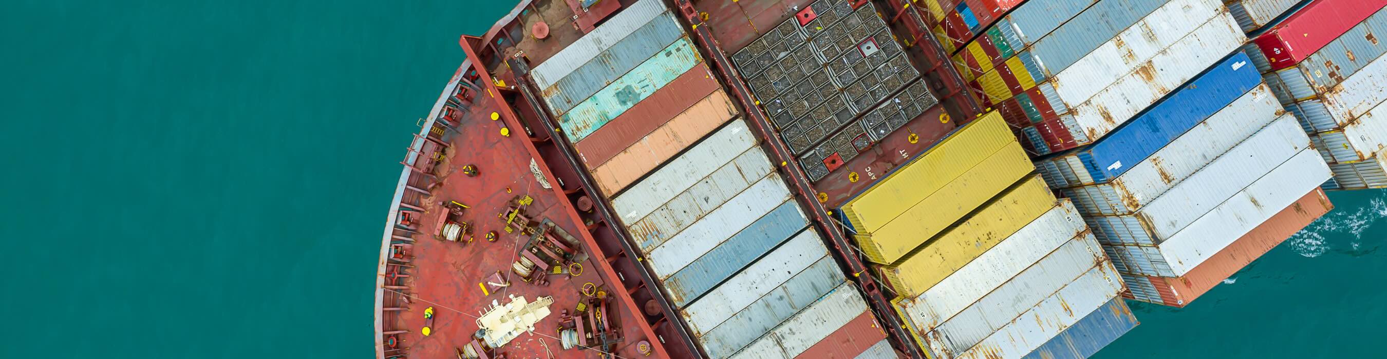 shipping containers on a ship